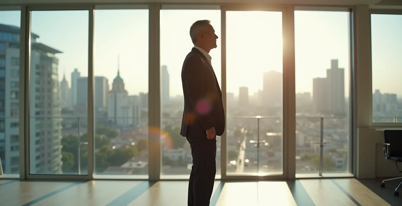 Profesional español con postura perfecta en entorno laboral moderno